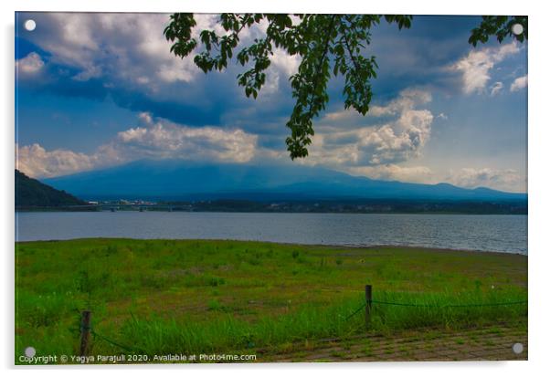 Lake of mt Fuji Acrylic by Yagya Parajuli
