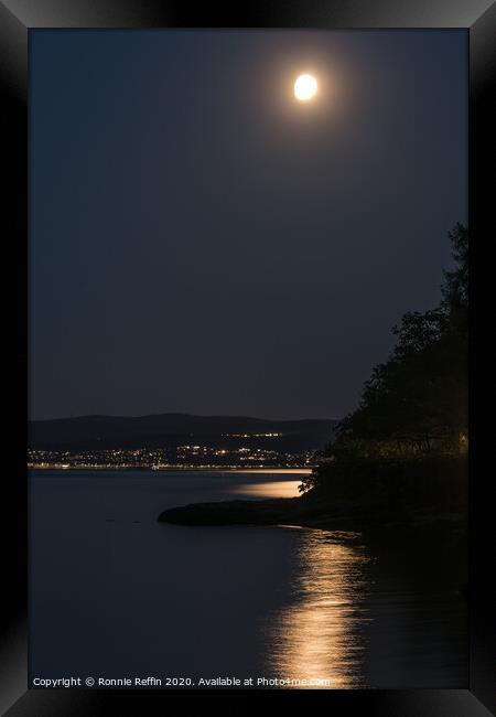 Moonlight On Water Framed Print by Ronnie Reffin