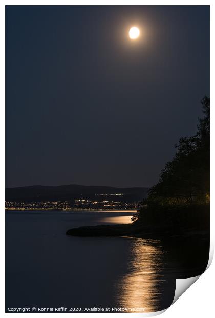 Moonlight On Water Print by Ronnie Reffin