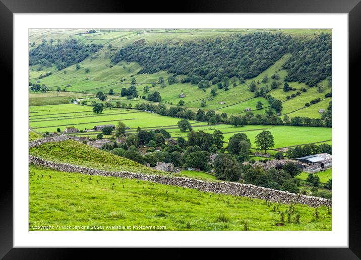 Looking down on Starbotton in Upper Wharfedale  Framed Mounted Print by Nick Jenkins