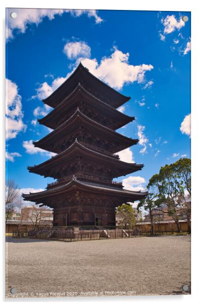 Pagoda of kyoto Acrylic by Yagya Parajuli
