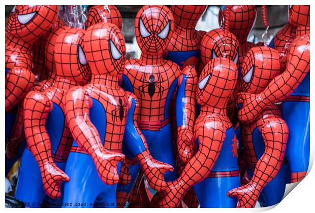 A Cluster Of Spider men. Print by David Buckland