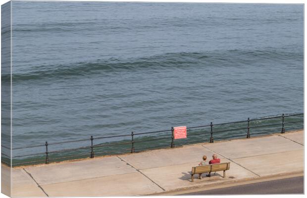 Looking down on a couple on the Scarborough promenade Canvas Print by Jason Wells