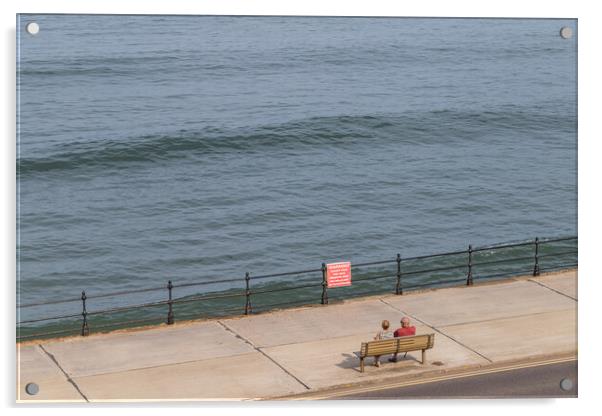 Looking down on a couple on the Scarborough promenade Acrylic by Jason Wells