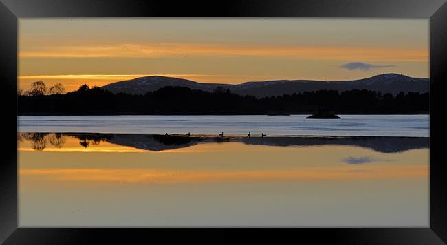 Loch of Skene sunset Framed Print by alan bain