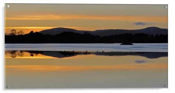 Loch of Skene sunset Acrylic by alan bain