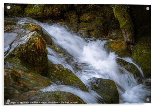 Gordale Beck waterfall Acrylic by Heather Sheldrick