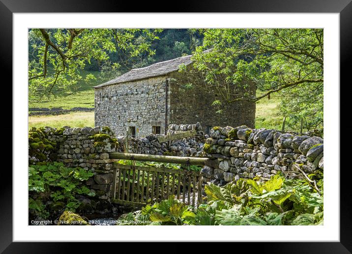 Yorkshire Dales Barn Upper Wharfedale Framed Mounted Print by Nick Jenkins
