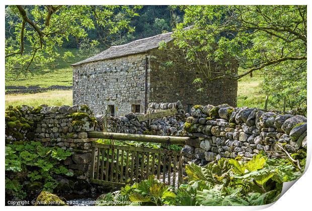 Yorkshire Dales Barn Upper Wharfedale Print by Nick Jenkins