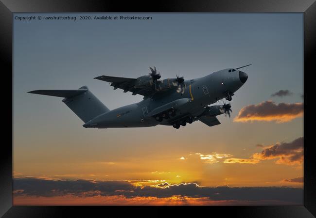 Airbus A400M At Sunset Framed Print by rawshutterbug 
