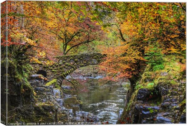The old bridge over the River Braan  Canvas Print by yvonne & paul carroll