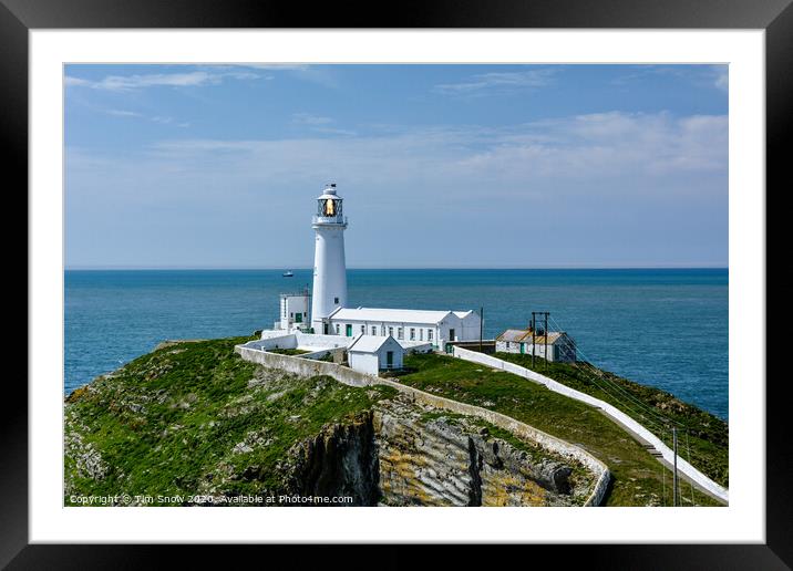 South Stack lighthouse at Holyhead on Anglesey Framed Mounted Print by Tim Snow