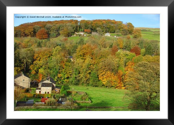 Autumn colour in Calderdale, Yorkshire. Framed Mounted Print by David Birchall