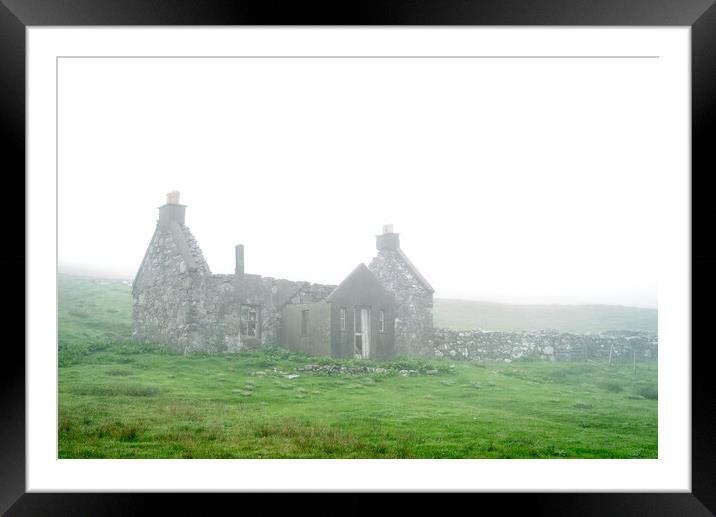 Abandoned Crofter's House in the Mist, Scotland Framed Mounted Print by Arterra 