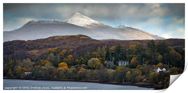 Ben Cruachan from Connel Print by Chris Drabble