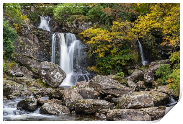 Inversnaid Falls in autumn Print by Angus McComiskey