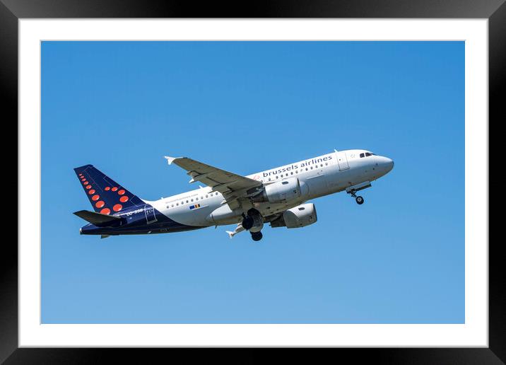 Brussels Airlines Airbus A319-111 Framed Mounted Print by Arterra 