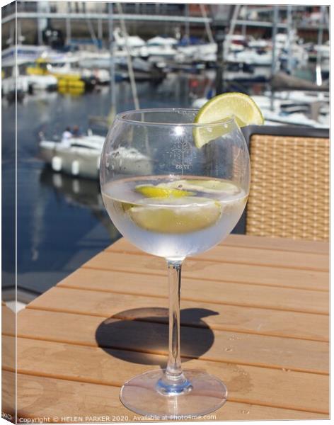 Gin'o'clock on the Marina Canvas Print by HELEN PARKER