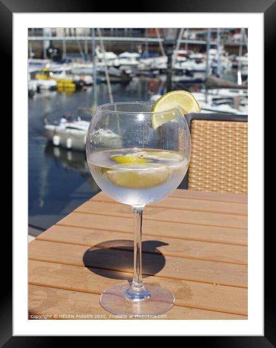 Gin'o'clock on the Marina Framed Mounted Print by HELEN PARKER