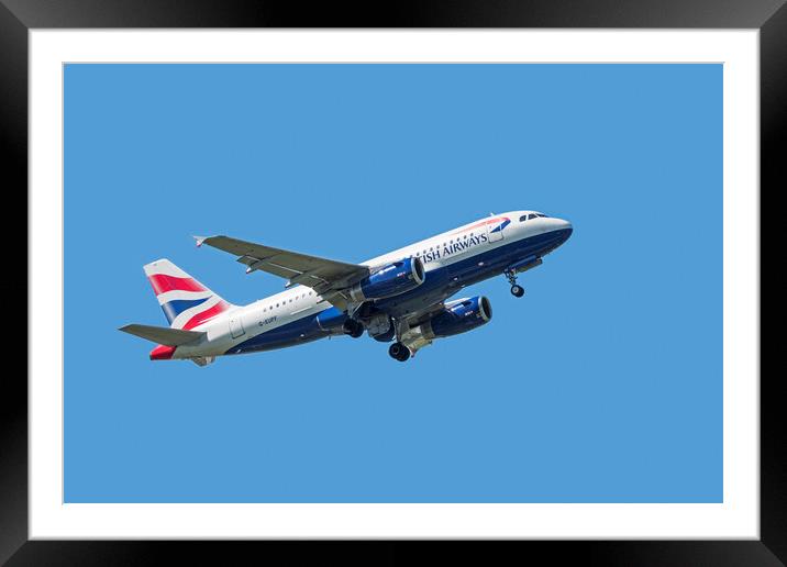 British Airways Airbus A319-131 Framed Mounted Print by Arterra 