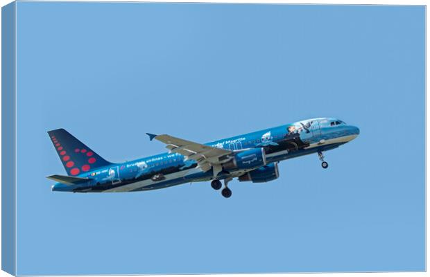 Brussels Airlines Airbus A320-214 Canvas Print by Arterra 