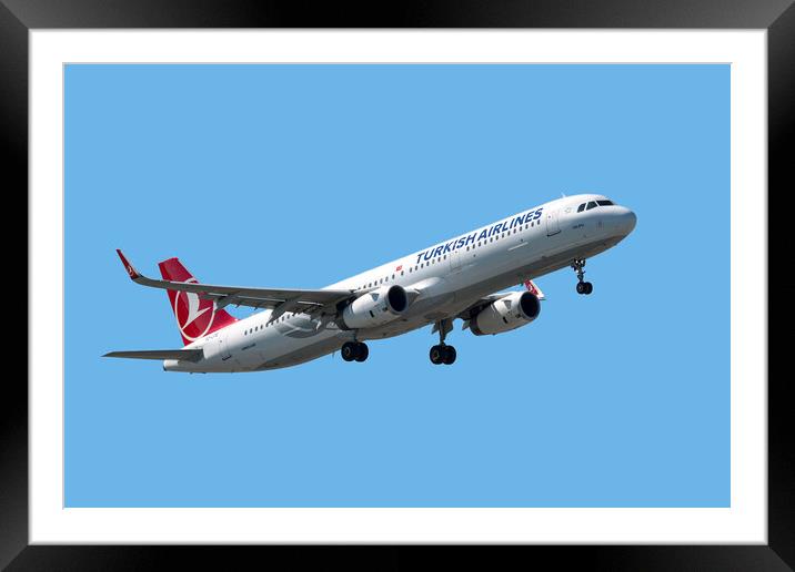 Turkish Airlines Airbus A321-231 Framed Mounted Print by Arterra 
