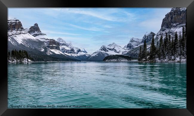 Maligne Lake, Alberta Framed Print by Brenda Belcher