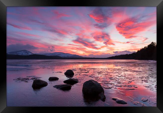 Loch Morlich at Sunset, Cairngorms National Park,  Framed Print by Arterra 