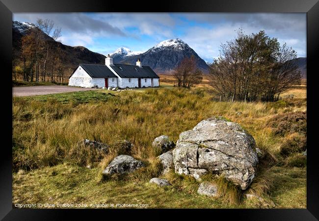 Blackrock Cottage with Buachaille Etive Mor in the Framed Print by Chris Drabble