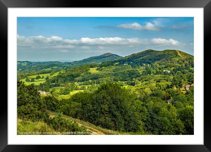 The Malvern Hills heading north  Framed Mounted Print by Nick Jenkins