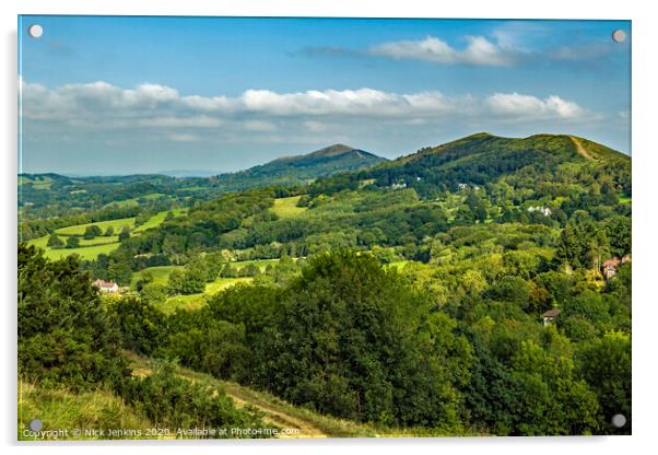 The Malvern Hills heading north  Acrylic by Nick Jenkins