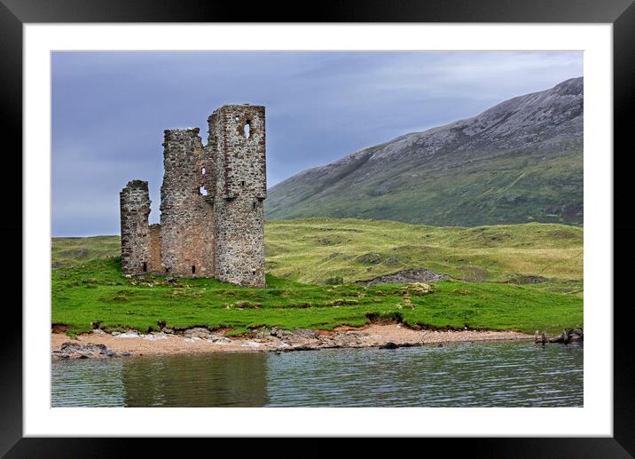 Ardvreck Castle and Loch Assynt, Scotland Framed Mounted Print by Arterra 