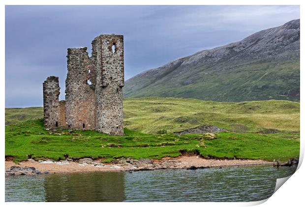 Ardvreck Castle and Loch Assynt, Scotland Print by Arterra 