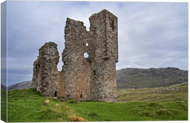 Ardvreck Castle in the Scottish Highlands Canvas Print by Arterra 