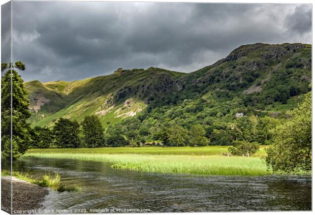 Kirkstone Beck outflow from Brotherswater in The L Canvas Print by Nick Jenkins