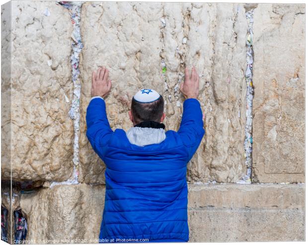 jewish pray at the wall in jerusalem Canvas Print by Chris Willemsen