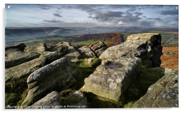 Carhead rocks in Autumn Acrylic by Chris Drabble