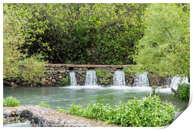 the Banias Spring source of the jordan river Print by Chris Willemsen