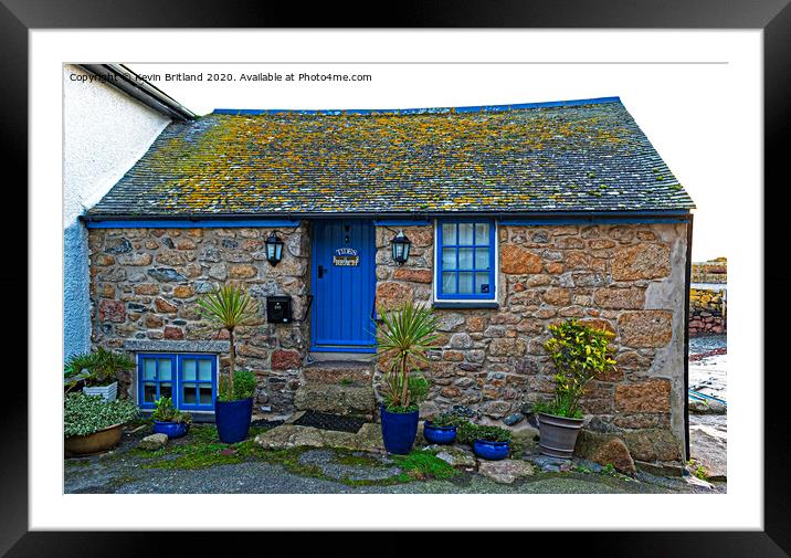 fishermans cottage mousehole cornwall Framed Mounted Print by Kevin Britland