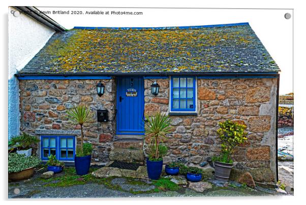 fishermans cottage mousehole cornwall Acrylic by Kevin Britland