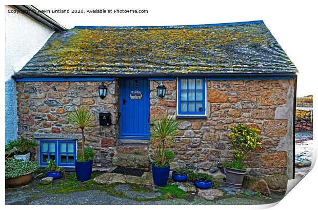 fishermans cottage mousehole cornwall Print by Kevin Britland