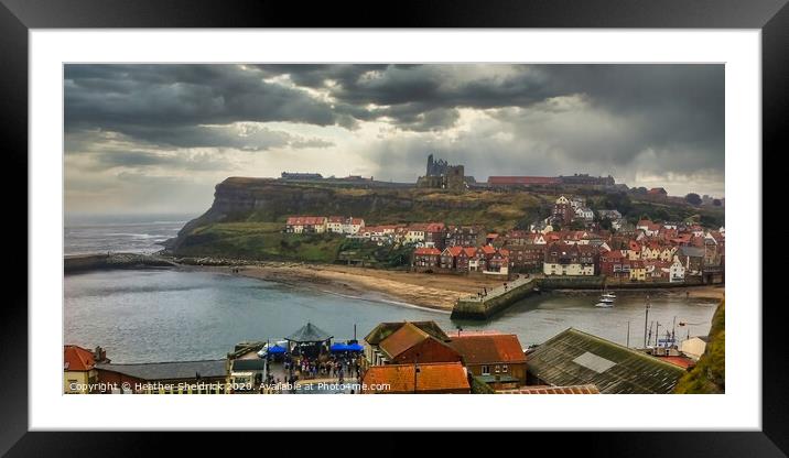 Whitby Bay and Abbey Framed Mounted Print by Heather Sheldrick