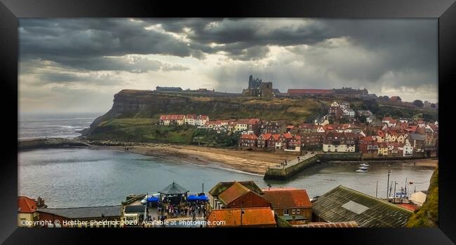 Whitby Bay and Abbey Framed Print by Heather Sheldrick