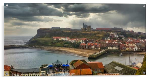 Whitby Bay and Abbey Acrylic by Heather Sheldrick