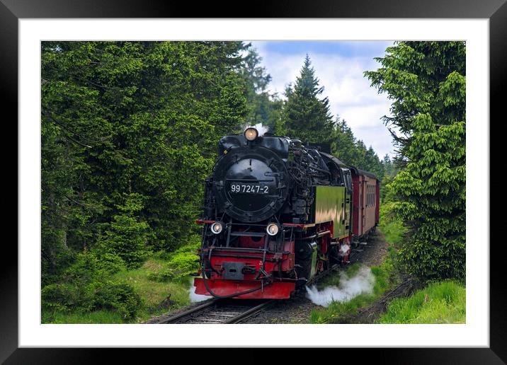 Steam Train Neubaulokomotive in the Harz National Park Framed Mounted Print by Arterra 