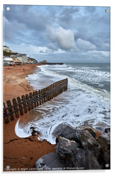 Ventnor Beach Isle Of Wight Acrylic by Wight Landscapes