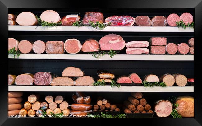 meat in butcher Framed Print by Chris Willemsen