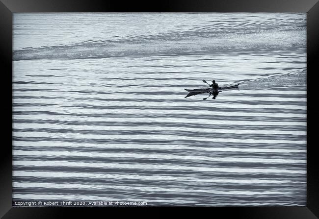 Canoeing on Loch Melfort Framed Print by Robert Thrift