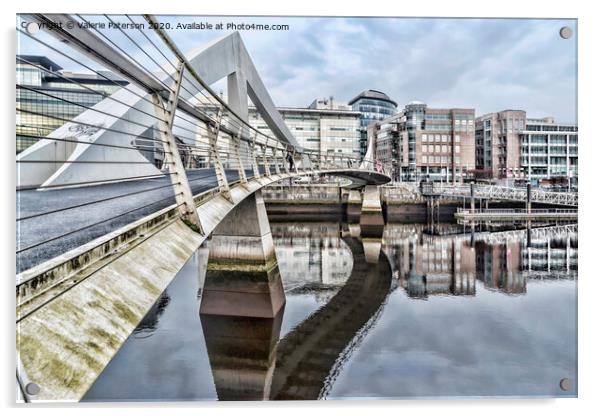 Tradeston Bridge Glasgow Acrylic by Valerie Paterson
