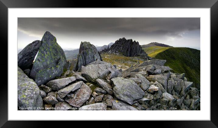 Castle of the Winds, Glyder Fach Framed Mounted Print by Chris Drabble